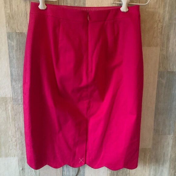 J. Crew Pink Scalloped Hem Pencil Skirt - Office Siren NWT - Picture 6 of 7